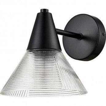 Бра LUMION CORNE 6595/1W MODERNI LN24 E27 1*60W 220V черный/прозрачный, металл/стекло