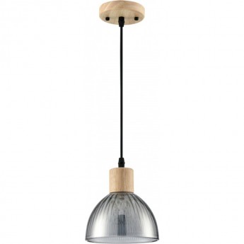 Подвесной светильник LUMION NATANA 8053/1А SUSPENTIONI LN24 E27 1*60W 220V дерево/смоки металл/стекло