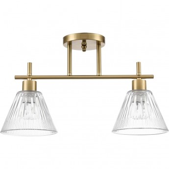 Потолочная люстра LUMION VIVIAN COMFI LN25 8188/2C E14 2*40W 220V латунь/прозрачный, металл/стекло
